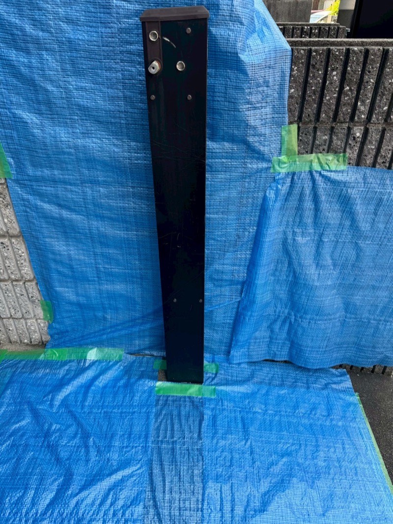 養生して撤去作業中